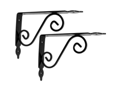 2026altiro-par De Soportes Decorativos Para Estantes De 200x126x25 Mm, De Acero Reforzado Con Efecto Hierro Forjado Para Montaje En Pared.