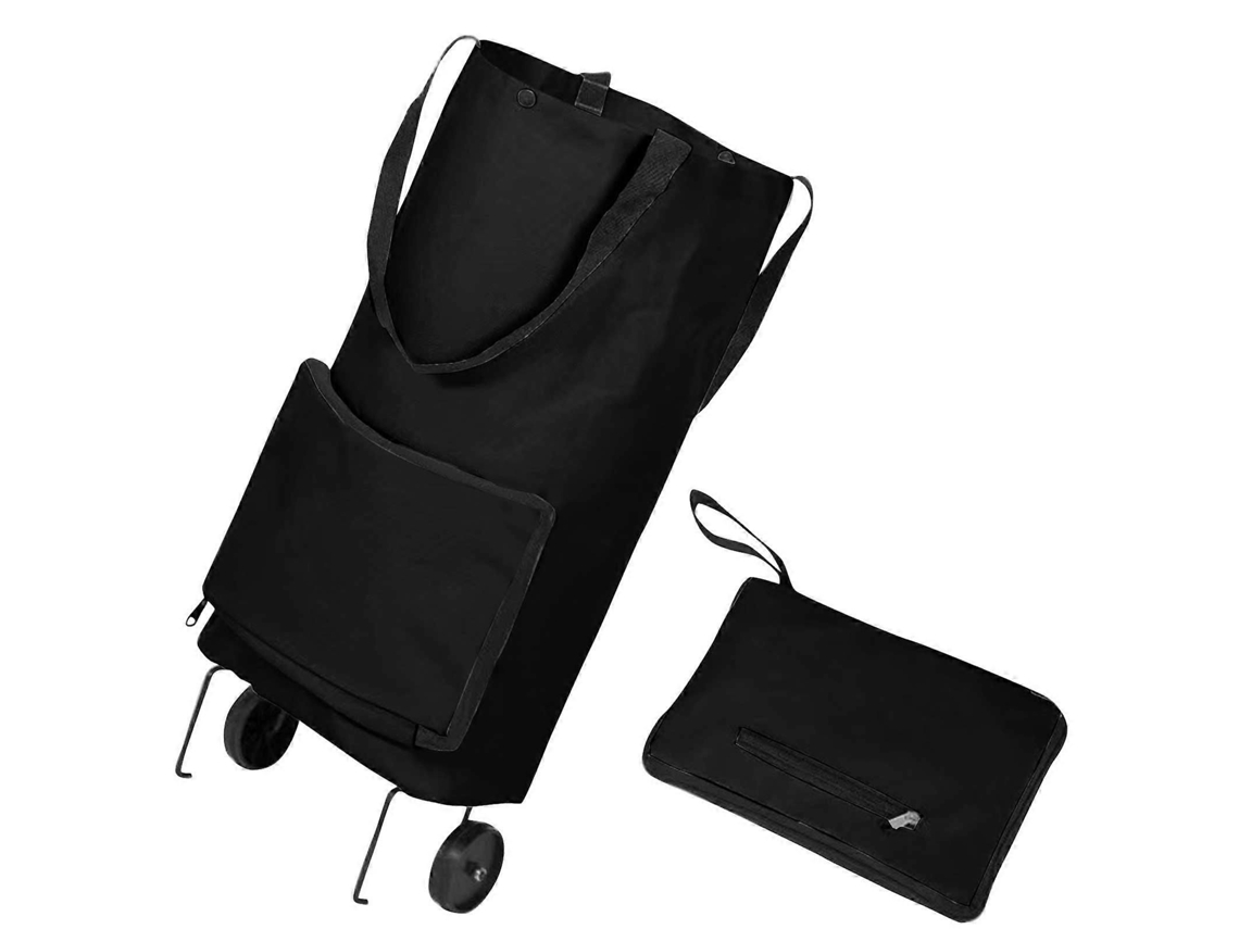 Carrito de compras plegable 2 en 1 Xiuh, carrito de compras plegable, carrito de compras plegable remolcable, negro, 2023 GOKOCO