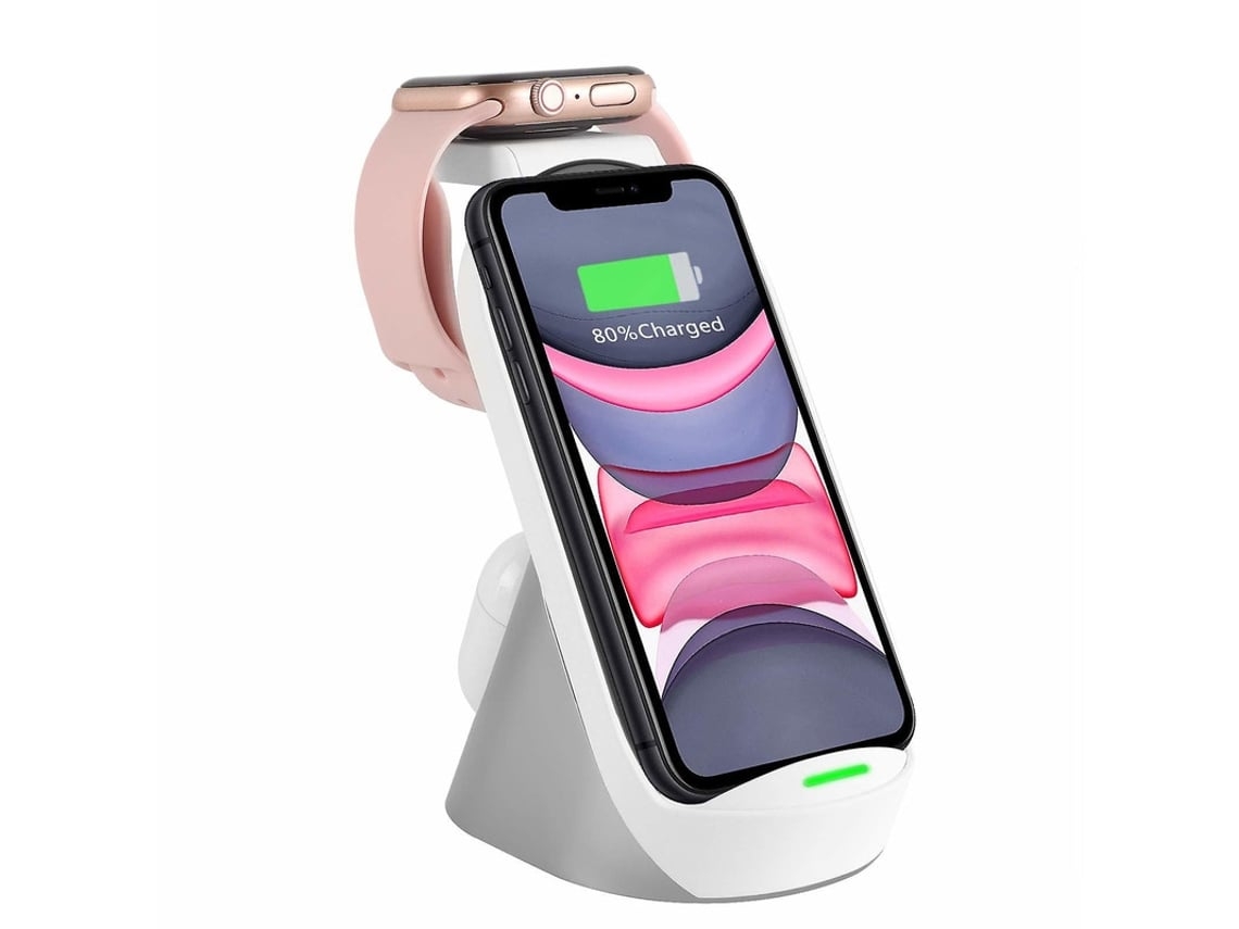 Estación de Carga Sem Rápido Qi para Apple YEMAESRE Blanco