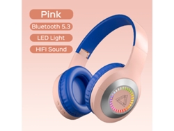 Auriculares Con Cancelación De Ruido (rosa), Con Cable E Inalámbricos, Plegables.