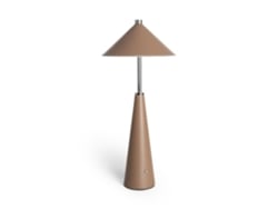 Lámpara De Mesa Led Portátil Cuero Y Metal Con Batería Usb Recargable Tyu Tule Castanho