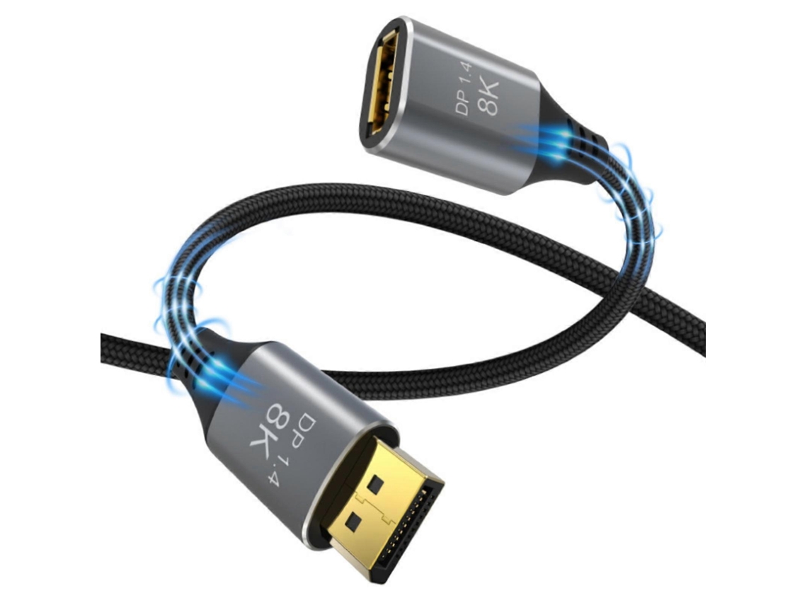 Cable de extensión DisplayPort 1.4 macho a hembra 8K 60Hz UHD 4K 144Hz para pantallas de PC y portátiles