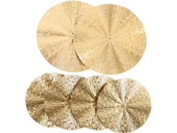 Juego De 6 Adornos De Pared Redondos De Metal Dorado Con Diseño De Sol Irregular.