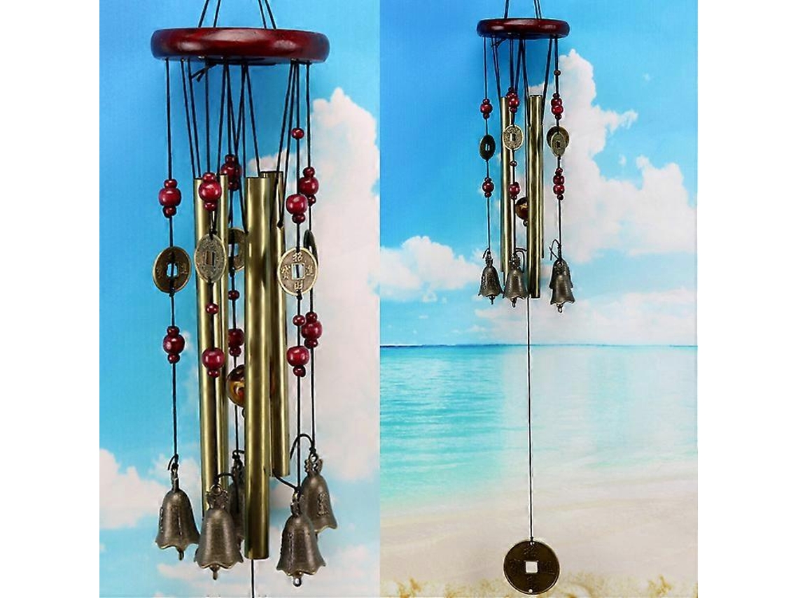 Campanillas de viento chinas con monedas de bronce para la decoración del hogar y el jardín, que atraen la fortuna y la buena suerte.