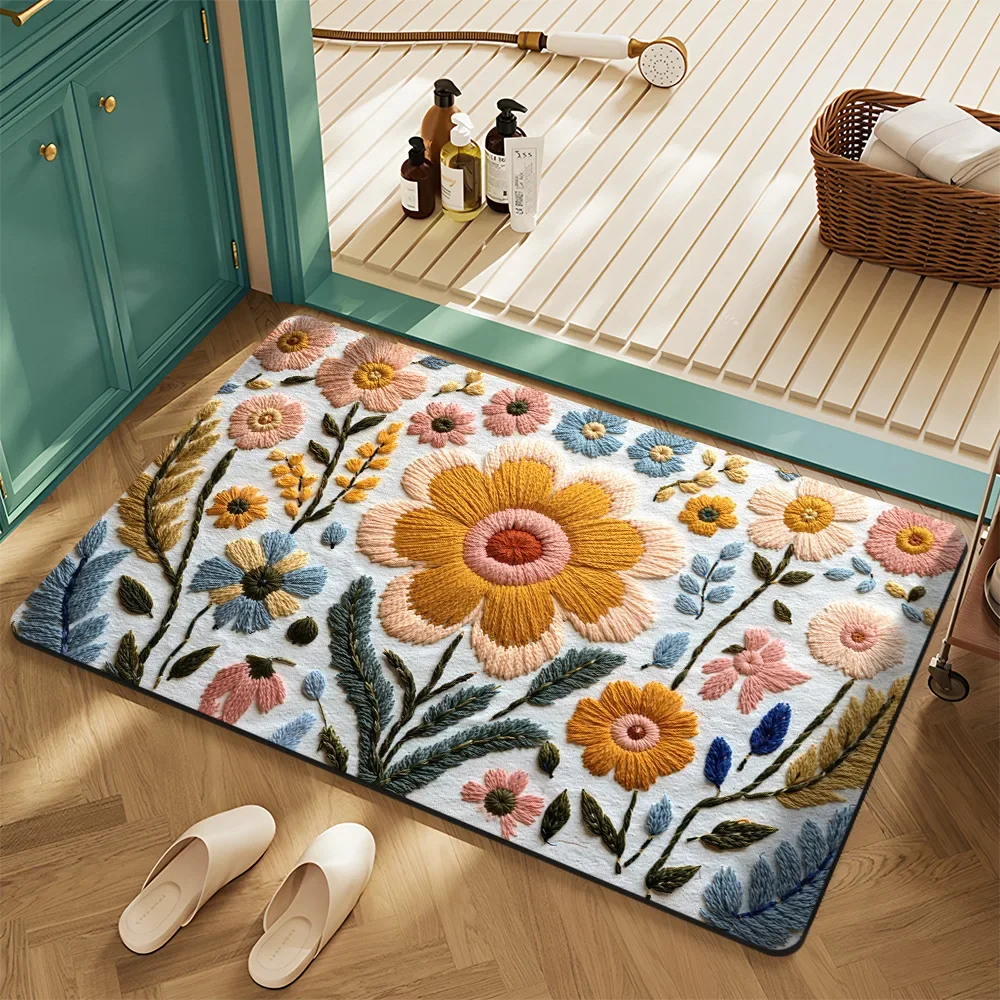 (estilo 9 30x50cm) Alfombra Absorbente De Baño, Suave Y Cómoda, Decoración Del Hogar.