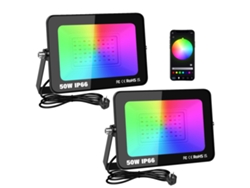 Foco inteligente, 16 millones de colores, temperatura de color ajustable, 2 x 50 W, enchufe europeo OEM