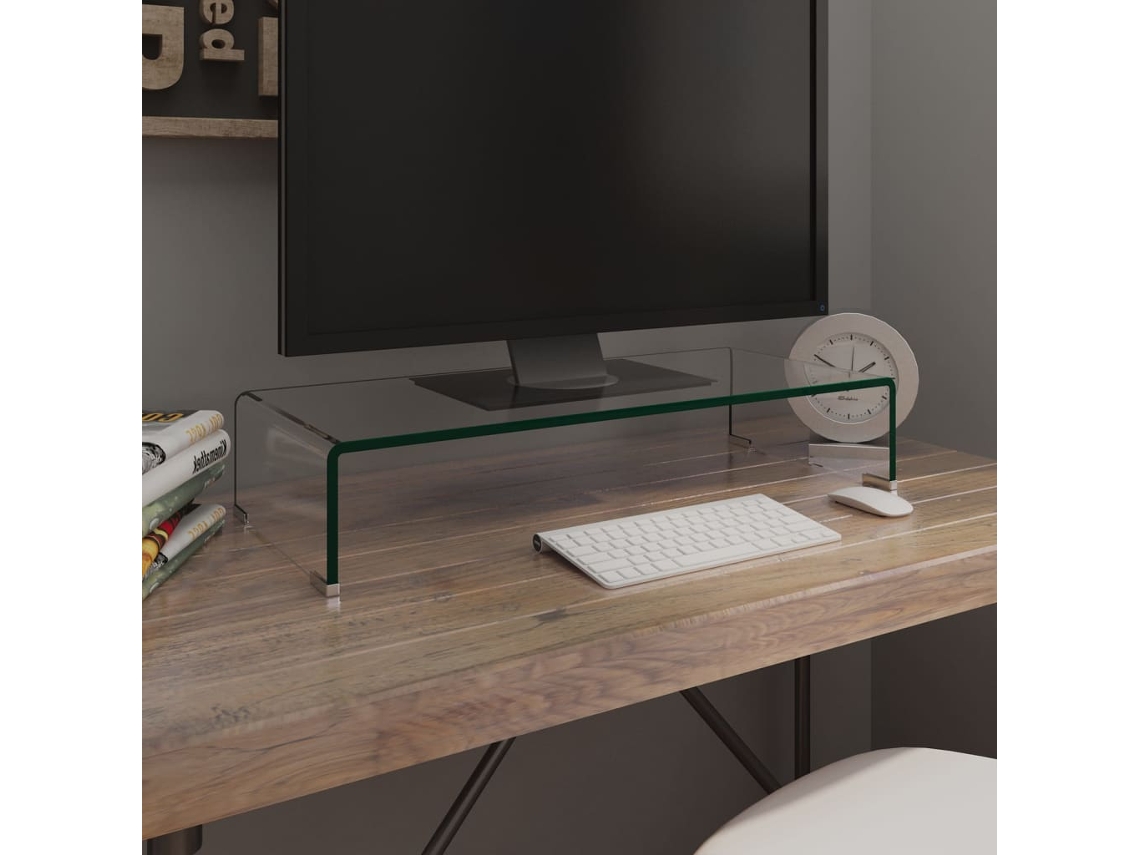 Suporte/Mueble de TV/Monitores en Cristal Transparente 70X30X13 Cm