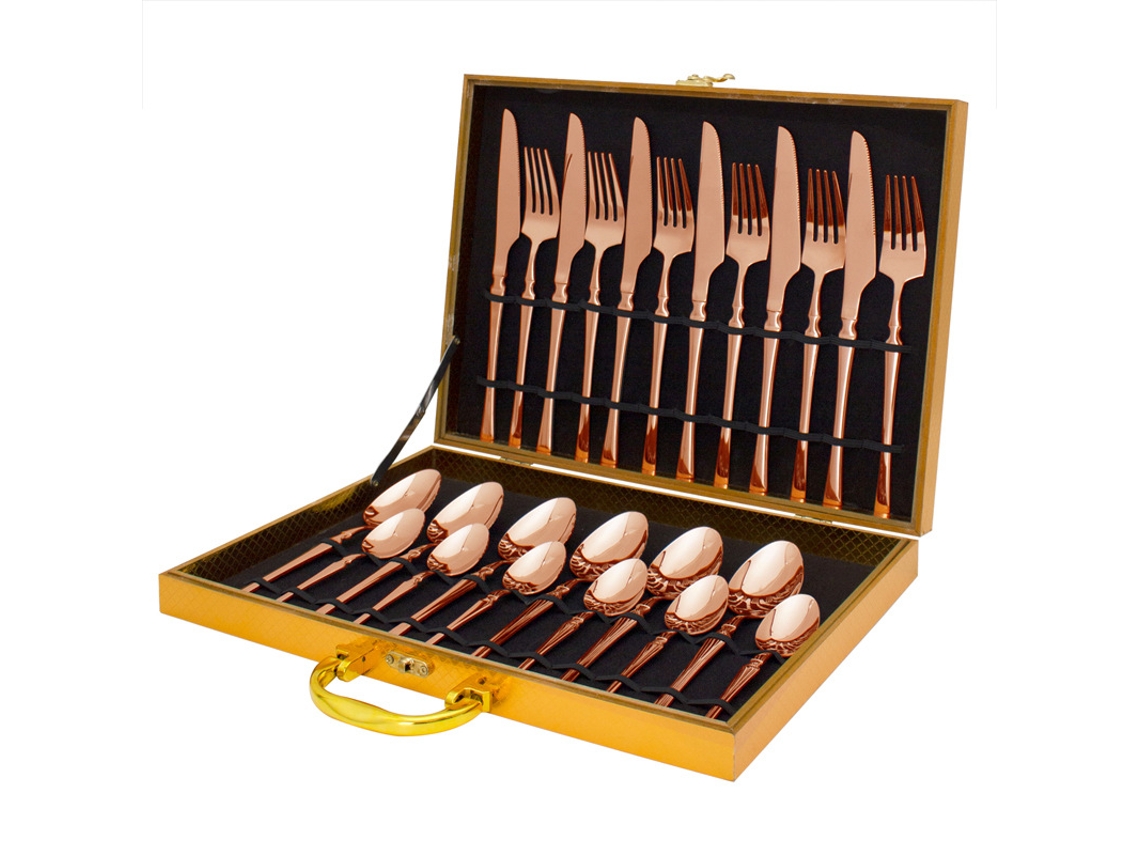 Juego de cubiertos de acero inoxidable (cuchillo, tenedor, cuchara) MDUG (24x24x24 cm)