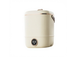 Mini lavadora de tambor recto para ropa interior, semiautomática, portátil, con ciclo de lavado y centrifugado Sfushos (beige)