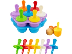 2026-moldes De Sorvete De Silicone Linjou 2 Peças, 7 Cavidades Com Palitos De Plástico Coloridos Para Fazer Paletas Diy
