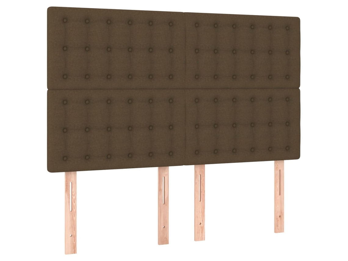 Maison Exclusive - Cabecero De Cama Marrón Oscuro 144x5x118/128 Cm Tela