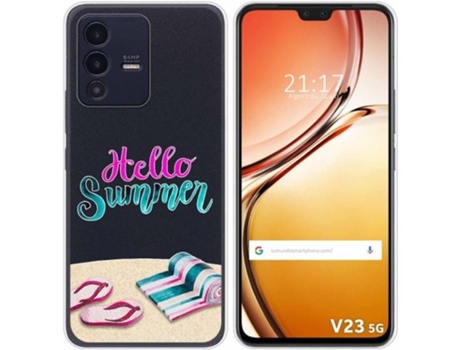Carcasa para Vivo V23 5G TUMUNDOSMARTPHONE Dibujos Transparente Summer Multicolor