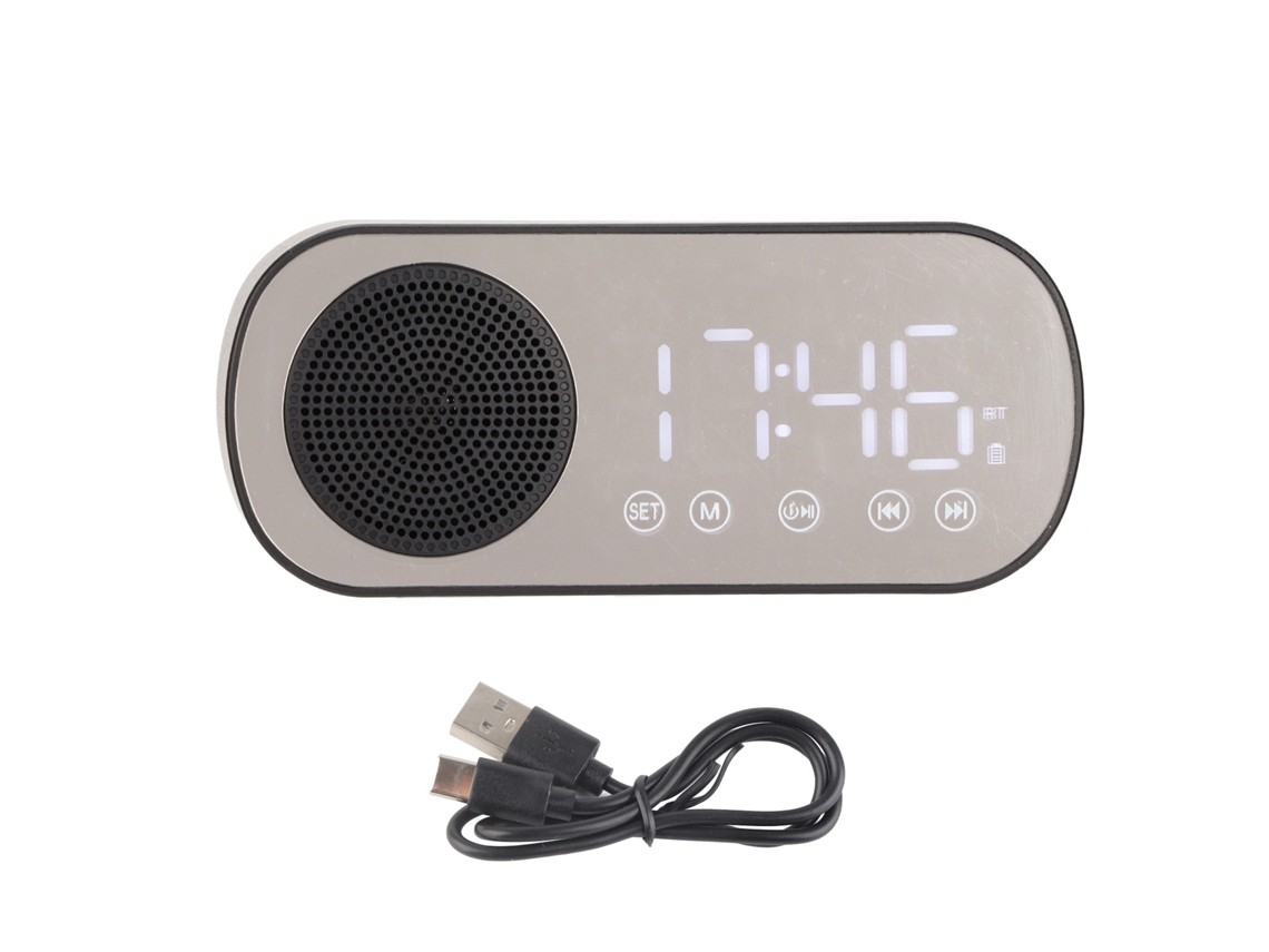 Reloj Despertador Digital Con Radio Fm Y Altavoz Bluetooth Portátil Para Leer, Cocinar Y Montar A Caballo.