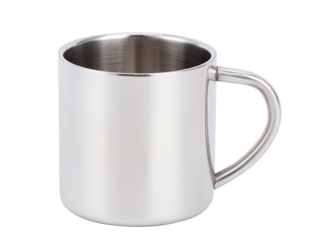 MEOIRUERY Taza de café con asa, diseño elegante, irrompible, para uso diario, de acero inoxidable de doble pared, ideal para camping, portátil, con boca lisa y 