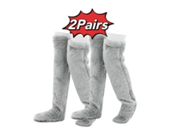 2 Pares De Calcetines Por Encima De La Rodilla, Calcetines Altos Cálidos De Invierno, Calentadores De Piernas Cálidos (gris Claro) Cuich