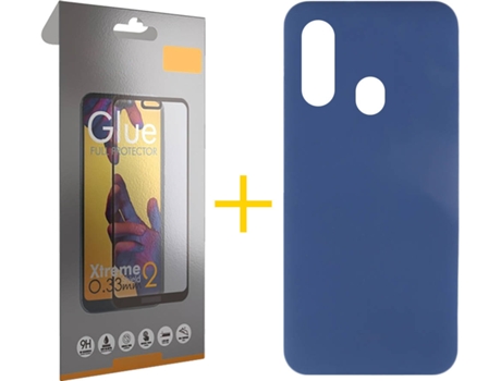 Carcasa + Protector de Pantalla Samsung A20e SKYHE Full Azul