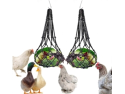 Rebe-portavasos Para Aves Con Red Y Tenedor Acero Inoxidable, 2 Piezas Para Gallinas Patos Gansos Y Aves Grandes