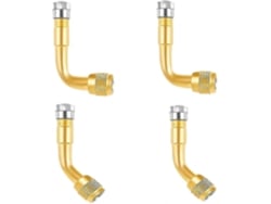 Kit Omni com 4 Extensores de Válvulas Pneumáticas Profissionais para Carros, Caminhões, Motocicletas e Bicicletas com Ângulos de 90 e 135 Graus