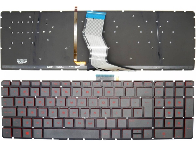 Teclado Retroiluminado Rojo para Portátil HP Pavilion 15-Ab 15-Ab010Tx 15-Ab297Tx Ab045Sa