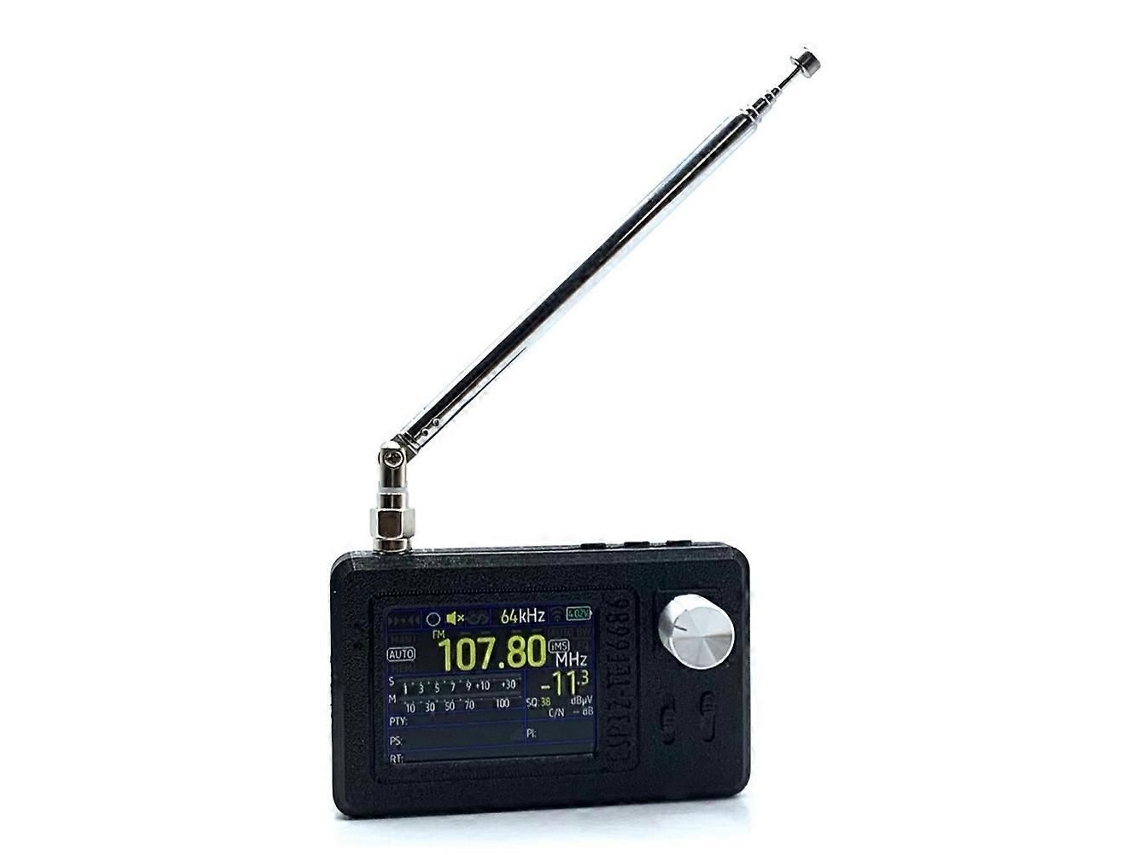 Radio portátil GOKOCO 25/26 FM con auriculares, reproductor de música portátil, batería recargable y pantalla digital.