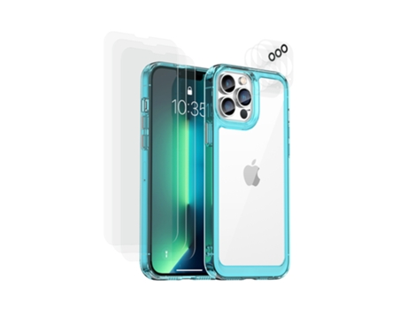 Protector de Pantalla Prueba Golpes Paneles para iPhone 13 Pro EKO Azul
