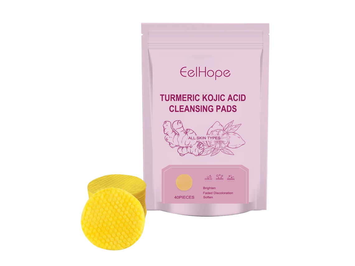 Discos limpiadores con ácido de cúrcuma: iluminan, nutren e hidratan el rostro (40 discos)