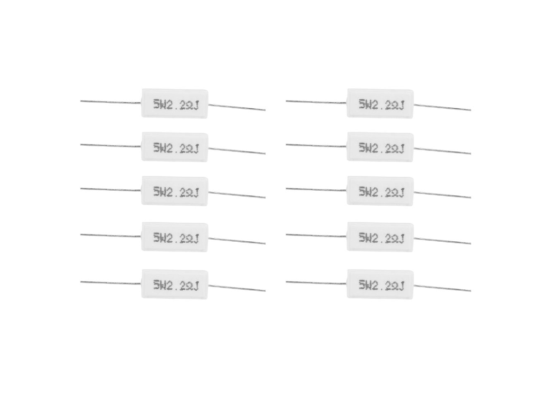 10 Piezas Resistencia Cemento Potencia 5w 2.2r 5% Componentes Electrónicos Aislados Para Placa De Circuito Impreso