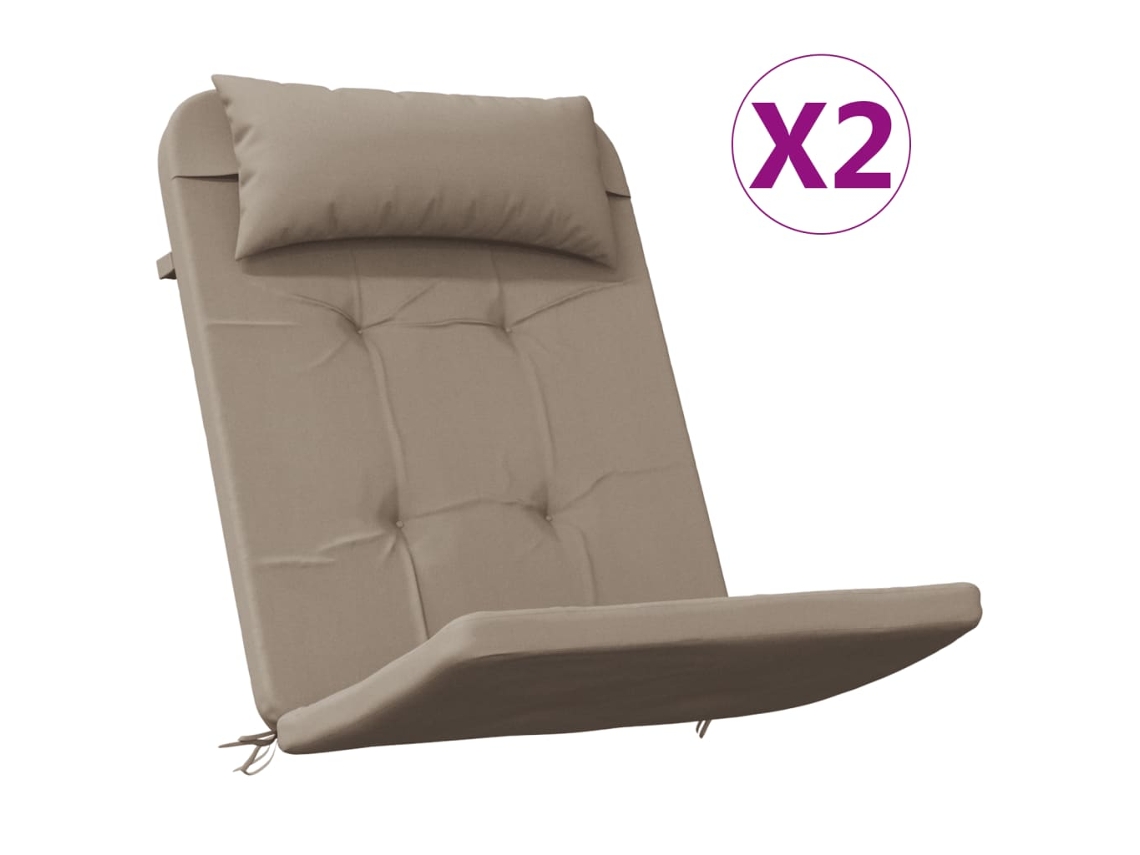 Conjunto 2 Cojín Para Silla Adirondack VIDAXL Gris Topo Tela