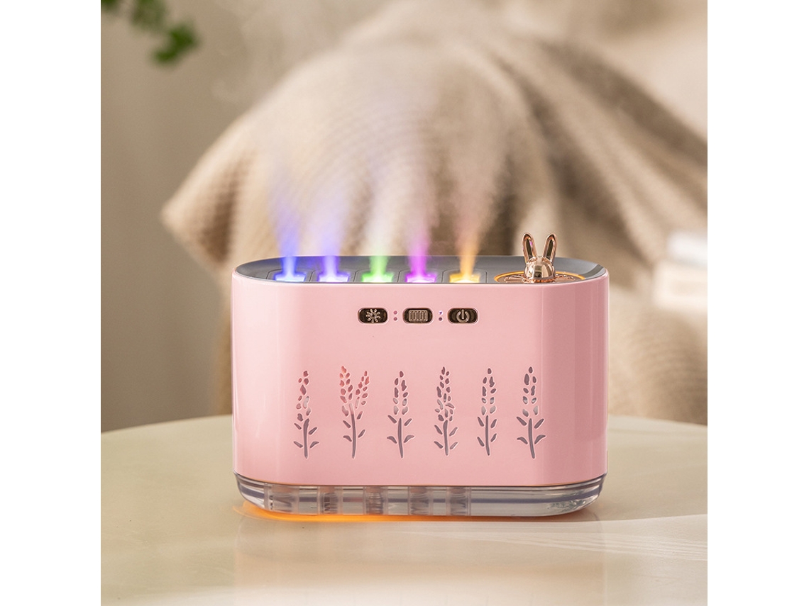 Humidificador De Aire De Ritmo Dinámico De 700 Ml Con Luz De 7 Colores (rosa, Usb)
