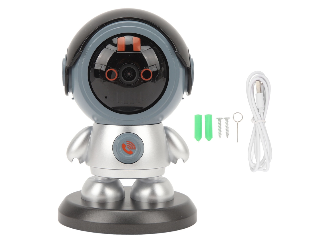 Cámara Robot Wifi 1080p Visión Nocturna Detección De Movimiento Habla Bidireccional Zoom Digital 6x Cámara De Seguridad Interior Usb-c