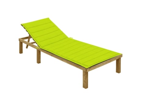MAISON EXCLUSIVE - Tumbona con cojín verde brillante madera de pino impregnada