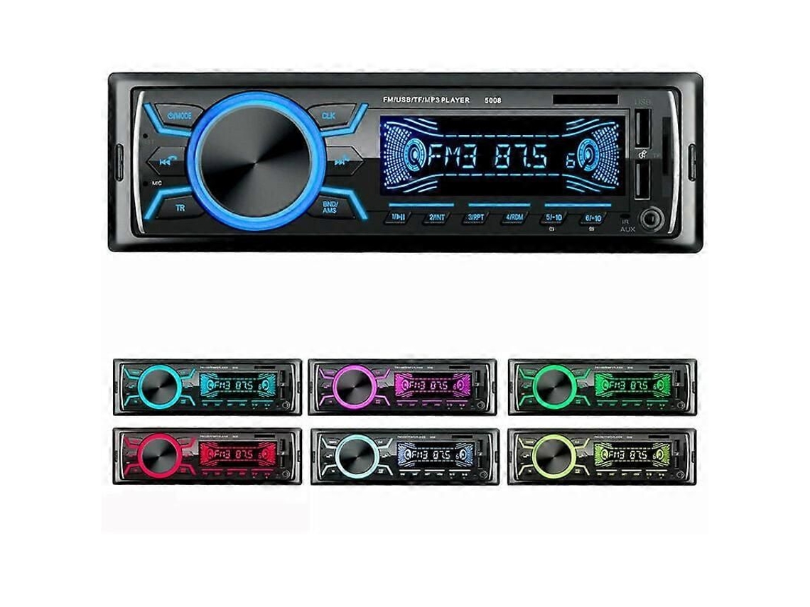 Autoradio Bluetooth Poste Radio Voiture, 1din 4x60w Auto 7couls Fm Stro Usb/sd/aux/eq /lect Mp3 Pioneer GOKOCO