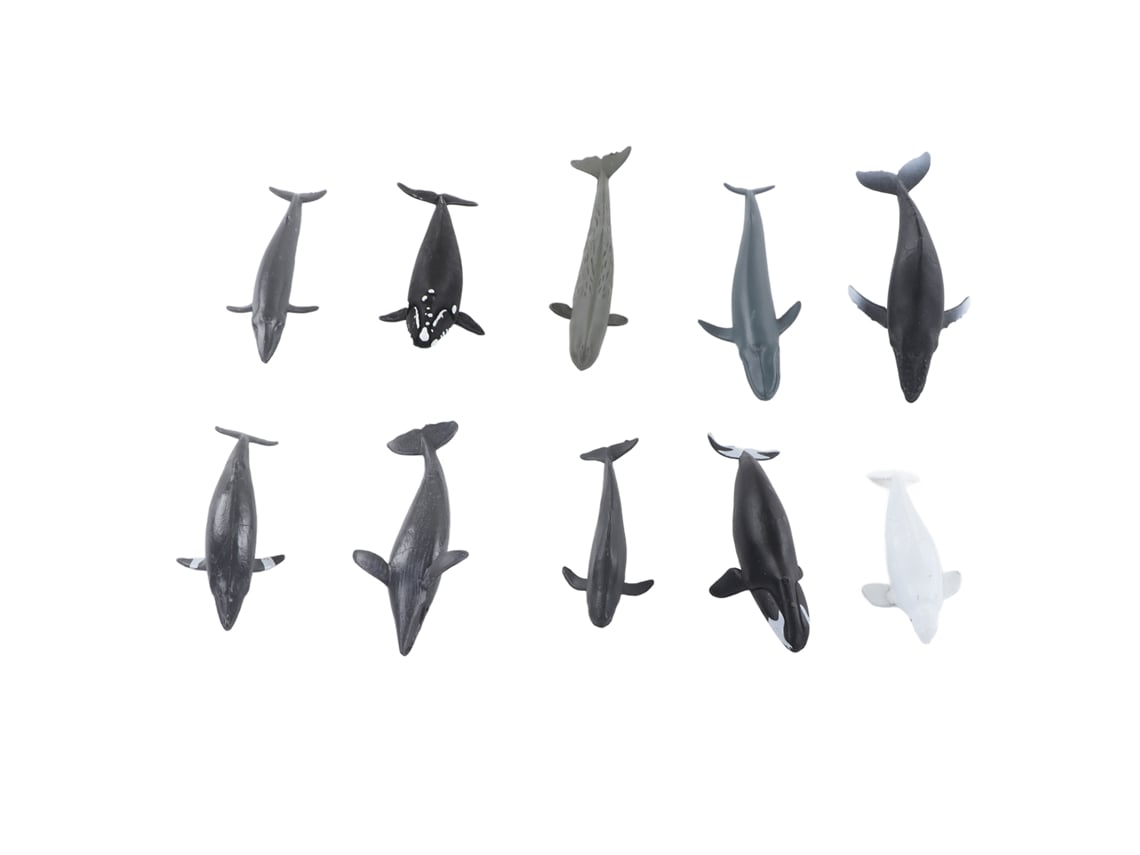 Rebe-10 Piezas Adorno Ballena Plástico Modelo Animal Marino Moderno Delicado Decoración Hogar Oficina Regalos