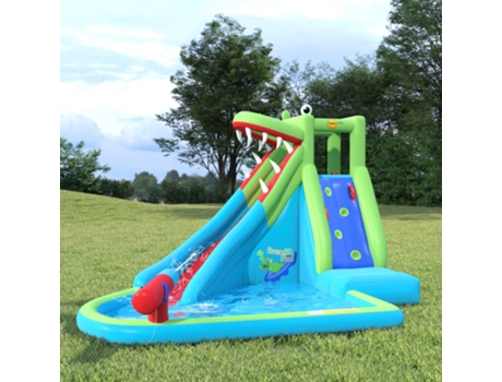 Happy Hop Tobogán de agua inflable con piscina PVC 356x300x230 cm