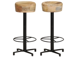 Conjunto 2 Banco de bar VIDAXL Marrom Madeira