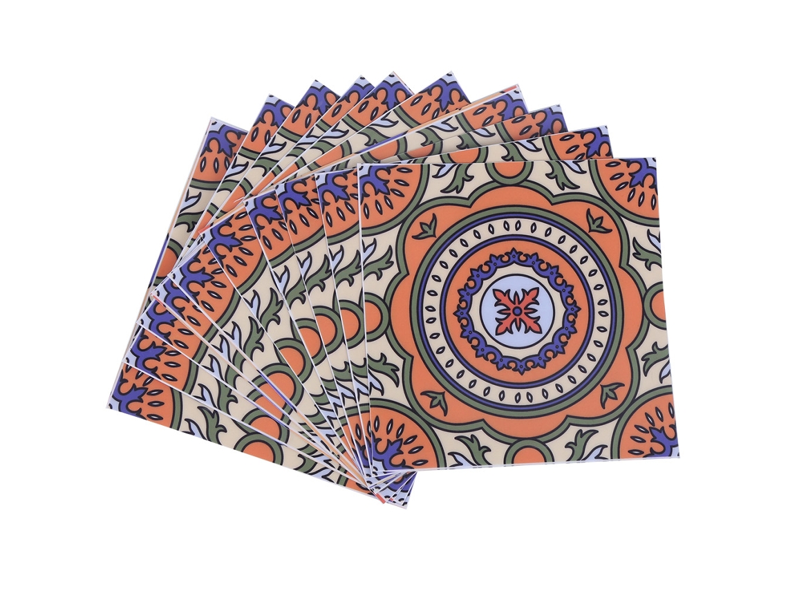 Adhesivo de PVC para pared y suelo estilo bohemio, 15x15cm | Sin marca