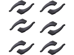 6 pares de ganchos de silicona antideslizantes y cómodos para gafas Rosewell Ya01 (negros)