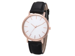 Elegante Reloj De Pulsera Informal Para Mujer Con Correa De Pu Y Movimiento De Cuarzo Negro.
