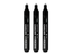 Paquete De 3 Bolígrafos De Tinta Plateada Cromada De 0,7 Mm + 1 Mm + 3 Mm Para Superficies Lisas Y Proyectos De Bricolaje.