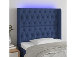 Cabecero Con Led De Tela Azul 103x16x118/128 Cm