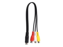 Cable Mini Din De 7 Pines Macho A 3 Rca Hembra De 0,3 M/1,0 Pies, Adaptador De Vídeo De Pvc Con Cobre Puro