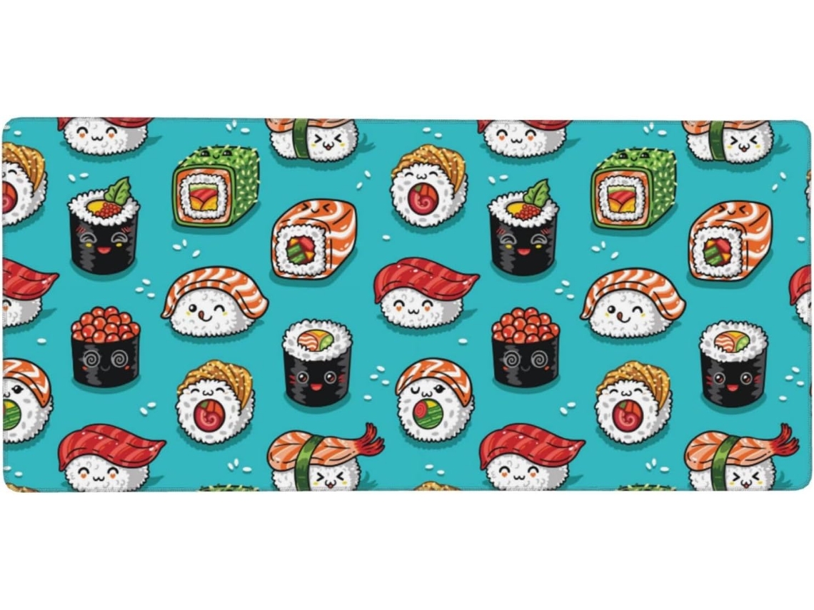 Besportble Alfombrilla De Ratón Grande Para Ordenador Con Diseño De Sushi Y Sashimi Y Goma Antideslizante 4...