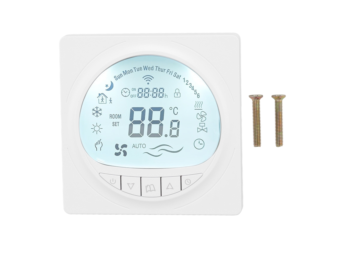 Primer termostato programable para calefacción por suelo radiante con una gran pantalla LCD y comunicación de 485-220 V.
