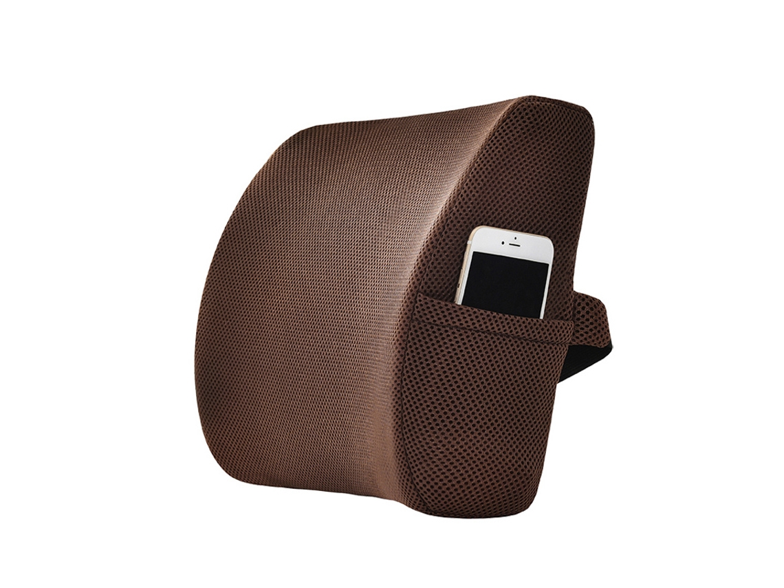 Almohada De Espuma Viscoelástica Transpirable Para Soporte Lumbar, Para Silla De Oficina O Coche, Alivia El Dolor Lumbar, Marrón Gertiz