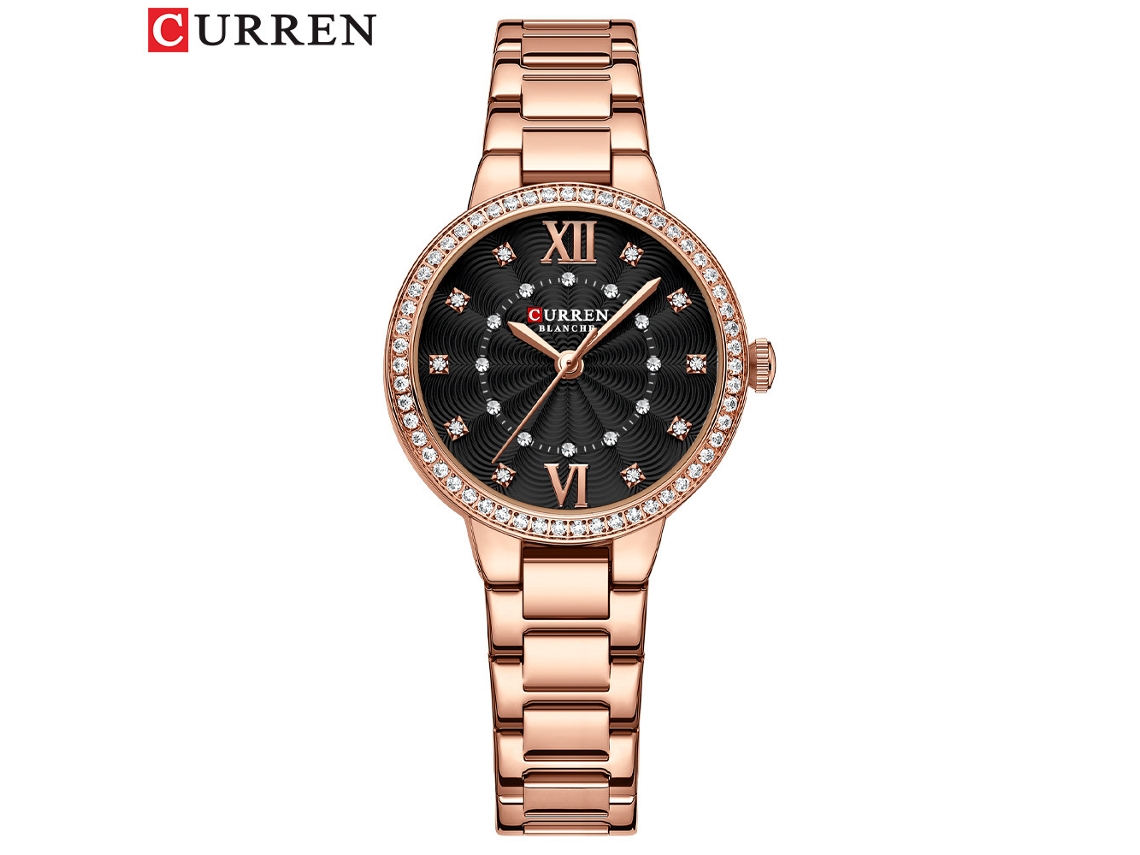 Reloj De Mujer De Acero Con Incrustaciones De Diamantes De Imitación, Esfera Pequeña Y Sencilla, Redonda.