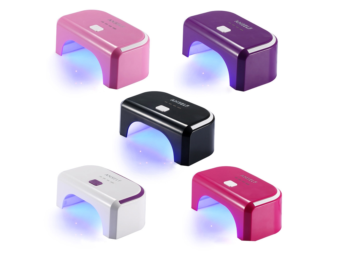 Lámpara De Curado Led Anself De 12 W Para Esmalte En Gel, 110-220 V, Enchufe Estadounidense, Color Morado Perpetuo.