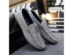 Zapatos Hombre Confortables Slip-on Planos Casuales Suaves De Baja Tacón Respirantes Para Conducir Mocasines Dyn 42 Gris
