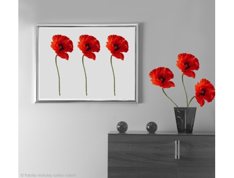 Pegatina Decorativa PLAGE Foto de la Amapola Roja X 9 X2 30 cm X 21 cm