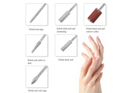 Rebe - Taladro eléctrico para uñas con forma de bolígrafo y 6 brocas para manicura y pedicura profesional.