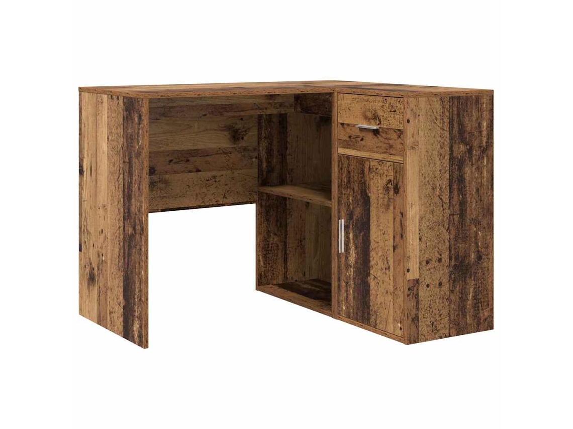 Escritorio | Mesa | Escritorio esquinero con cajón, madera antigua, 102 x 88 x 75 cm